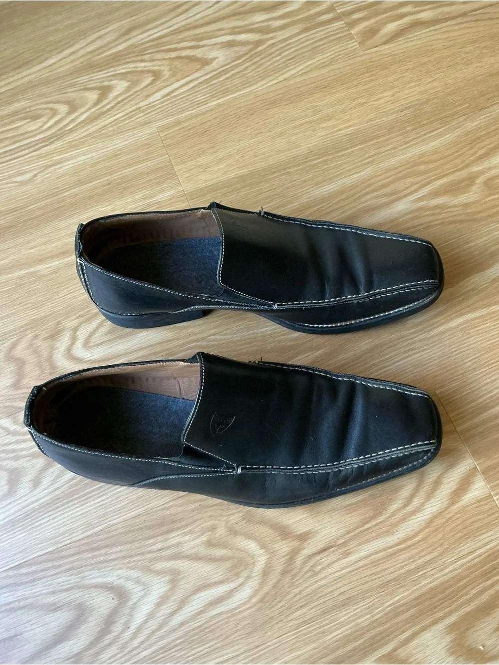 Michael Toschi Italian Men's Black Slip-On Leather Loafers Size 11